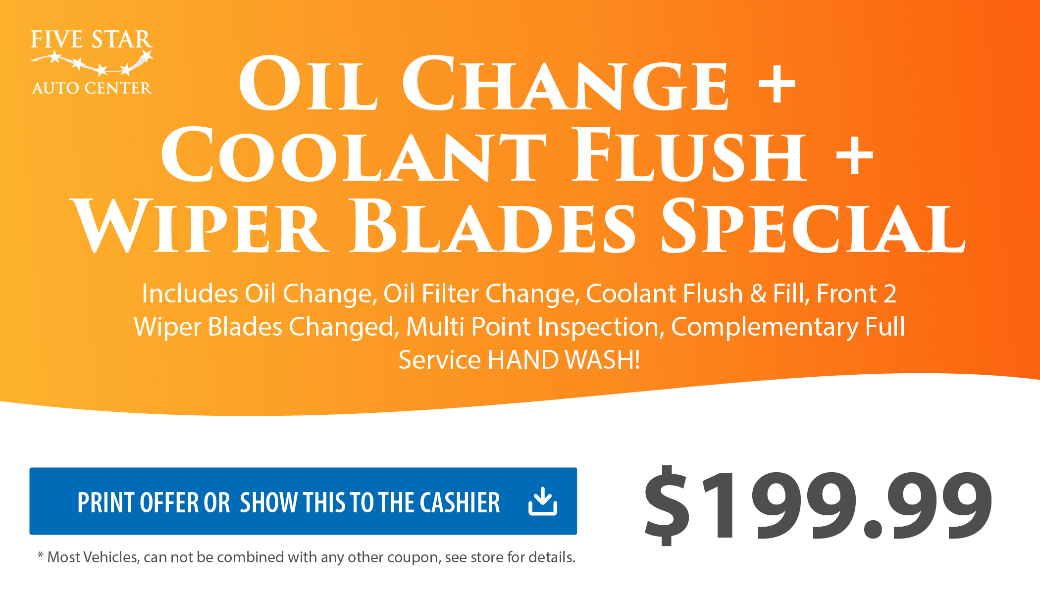 Oil Change, Coolant Flush, Wiper Blades - $49.99
